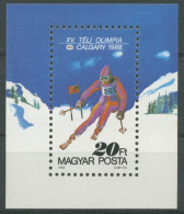 Ungarn 1987 Olympia Calgary Ski Block 193 A Postfrisch (C92651) - Blokken & Velletjes