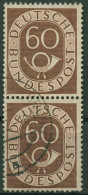 Bund 1951 Posthorn Bogenmarken 135 Senkrechtes Paar Gestempelt - Used Stamps