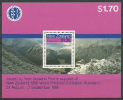 Neuseeland 1988 Wanderwege Berge Felsen Block 15 Postfrisch (C25625) - Blocchi & Foglietti