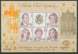 Spanien 1984 ESPANA'84 Madrid Königliche Familie Block 27 Postfrisch (C91694) - Blocks & Kleinbögen
