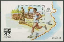 Spanien 1987 EXFILNA'87 Olympischer Fackelläufer Block 31 Postfrisch (C91686) - Blocks & Kleinbögen