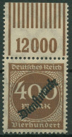 Deutsches Reich Dienstmarke 1923 Walzen-Oberrand D 80 W OR 1'11'1 Postfrisch - Dienstmarken