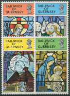 Guernsey 1973 Weihnachten Buntglasfenster 84/87 Postfrisch - Guernsey