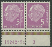 Bund 1954 Th. Heuss I Paar Aus MHB Hausauftrags-Nr. 179 X Wv (2) HAN Postfrisch - Ongebruikt