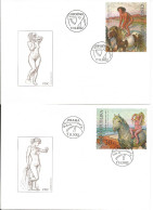 FDC 747-8 Czech Republic Frant Kupka Joys Of Life 2012 Nude Horse - Nudes