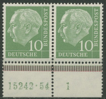 Bund 1954 Th. Heuss I Paar Aus MHB Hausauftrags-Nr. 183 X Wv (2) HAN Postfrisch - Ongebruikt