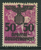 Generalgouvernement 1940 Polen Mit Aufdruck, Enger Abstand 24 II Gestempelt - Besetzungen 1938-45