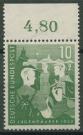 Bund 1952 Jugend: 2. Bundesjugendplan Mit Oberrand 153 OR Postfrisch - Neufs