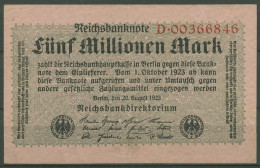 Dt. Reich 5 Millionen Mark 1923, DEU-117a Serie D, Gebraucht (K1240) - 5 Miljoen Mark