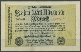 Dt. Reich 10 Millionen Mark 1923, DEU-118g FZ DK, Leicht Gebraucht (K1219) - 10 Mio. Mark
