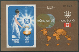 Ungarn 1973 Olympia München Olymp. Feuer Block 96 B Postfr. Geschnitten (C92488) - Blocchi & Foglietti
