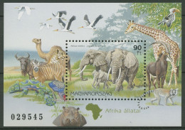 Ungarn 1997 Tiere Afrikas Elefant Block 242 Postfrisch (C92686) - Blokken & Velletjes