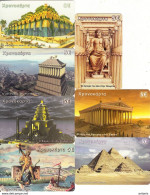 GREECE - The 7 Wonders Of Ancient World, Set Of 7 Amimex Prepaid Cards 5 Euro, Tirage 2000, Mint - Griechenland