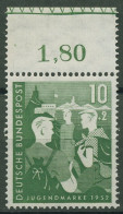 Bund 1952 Jugend Oberrand Mit Gitterleiste 153 OR I Postfrisch, Rand Vorgefaltet - Unused Stamps