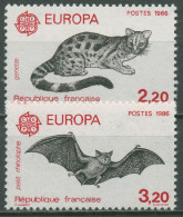 Frankreich 1986 Europa CEPT Naturschutz Katze Fledermaus 2546/47 Postfrisch - Neufs