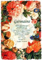 Carte Prénom  Fleurs GERMAINE Fleur Carte Vierge TBE - Firstnames