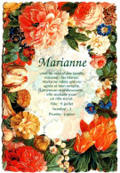 Carte Prénom  Fleurs MARIANNE Fleur Carte Vierge TBE - Nomi