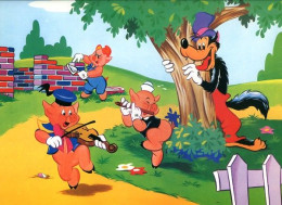 Carte Walt Disney LES TROIS PETITS COCHONS ET LE GRAND MECHANT LOUP Grand Format 24 X 30 Cm TBE - Other & Unclassified