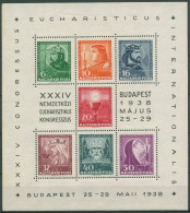 Ungarn 1938 Int. Eucharistischer Kongreß Block 3 Postfrisch (C63360), Bügig - Blokken & Velletjes