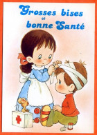 Carte Enfants Grosses Bises Et Bonne Santé  Carte Vierge TBE - Humorous Cards