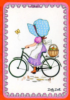 Carte Illustrateur Dolly Doll Enfants Fille Vélo Carte Vierge TBE - Zeitgenössisch (ab 1950)