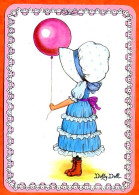Carte Illustrateur Dolly Doll Enfants Fille Ballon  Carte Vierge TBE - Zeitgenössisch (ab 1950)