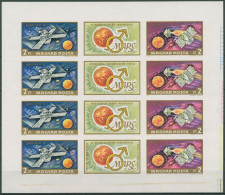 Ungarn 1972 Marsforschung Kleinbogen 2739/40 B K Postfrisch (C63371) - Blocks & Sheetlets