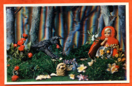 Carte RELIEF 3D Le Petit Chaperon Rouge Loup Carte Vierge TBE - Contes, Fables & Légendes