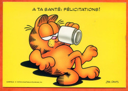 Chat Garfield Illustrateur Jim Davis 1978 A Ta Santé Félicitations ! Theme Chats - Katzen