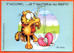 Chat Garfield Illustrateur Jim Davis 1978 D'accord Je T'inviterai Au Resto Pêche Theme Chats - Katzen