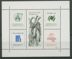 Ungarn 1988 Postmeister Posthorn Block 197 A Postfrisch (C92655) - Blocks & Sheetlets