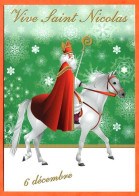 CP SAINT NICOLAS Illustrateur Enfants Cheval  St Nicolas Patron Des Lorrains Carte Vierge TBE - Saint-Nicolas