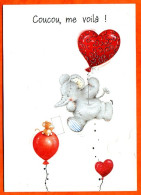 Carte Elliot And Buttons Elephant Souris Ballons Coucou Me Voila ! - Elliot