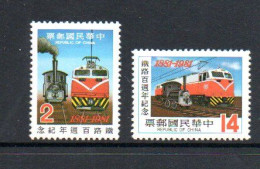 TAIWAN - 1981 - RAILWAY SET OF 2  MINT NEVER HINGED - Neufs
