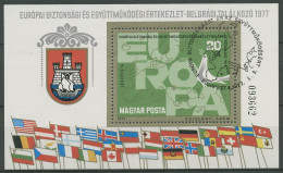 Ungarn 1977 KSZE Belgrad Karte Europas Block 126 A Gestempelt (C92537) - Blocks & Kleinbögen