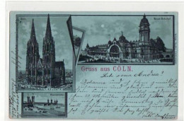 39051541 - Koeln, Mondschein Lithographie Mit 3 Abbildungen Gelaufen Von 1898. Gute Erhaltung. - Koeln