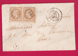 N°28 GC 2145 LYON RHONE POUR PARIS 26 AOUT 1871 LETTRE - 1849-1876: Période Classique