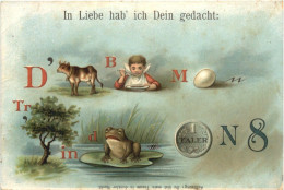 Rätsel Postkarte - Litho - Autres & Non Classés