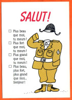 Humour MILITAIRES  Illustrateur Armée  SALUT Carte Vierge TBE - Humor