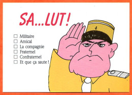Humour MILITAIRES  Illustrateur Armée  SA...LUT  Carte Vierge TBE - Humor