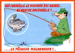 HUMOUR  Peche LE PECHEUR MALHEUREUX  Dessin Alexandre Lyna Carte Vierge TBE - Humour