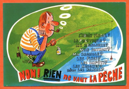 HUMOUR Pêche Non Rien Ne Vaut La Pêche Pêcheur Dessin Allouin CIM Carte Vierge - Humour