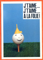 Humour Balle De Golf Je T'aime à La Folie ! Carte Vierge TBE - Golf