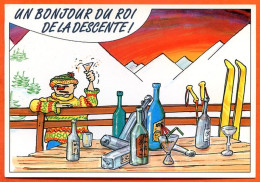 HUMOUR Ski Un Bonjour Du Roi De La Descente Carte Vierge TBE - Humour