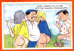 HUMOUR Pétanque Boules Boulistes Petite Partie En Doublette Lyna  Carte Vierge TBE - Humour