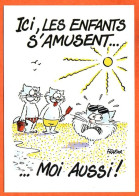 CP Humour Chat  Frapar Illustrateur Ici Les Enfants S Amusent ! Combier  Carte Vierge TBE - Katzen