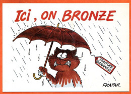 CP Humour Chat  Frapar Illustrateur Ici On Bronze ! Combier  Carte Vierge TBE - Katzen