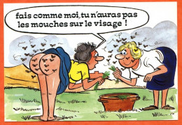 HUMOUR Campagne Mouches 2 Femmes Lyna Carte Vierge TBE - Humour