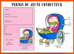 HUMOUR Permis Du Jeune Conducteur Bébé Poussette Illustrateur Chaunu Carte Vierge TBE - Humor