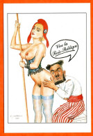 E Mustacchi Illustrateur Caricature Politique Humour Marianne Nue   Carte Vierge TBE - Autres & Non Classés